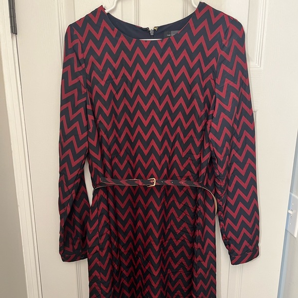The Limited Maroon & Navy Chevron
Sheath Dress, Size Medium - Picture 2 of 6
